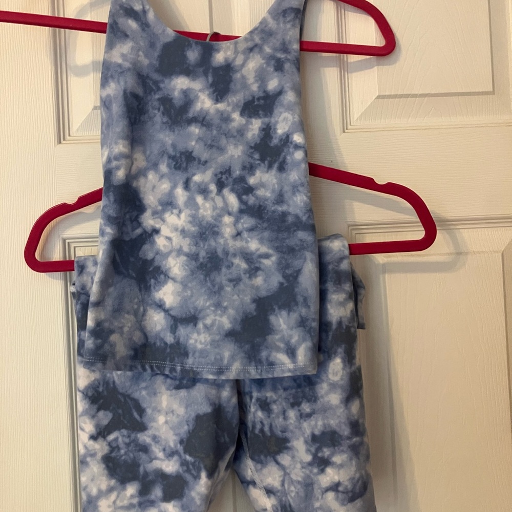 Abercrombie wash effect top and bike shorts set